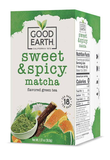 Good Earth Green Tea, Sweet And Spicy, Matcha Maker, 18 Count, Pack Of 6