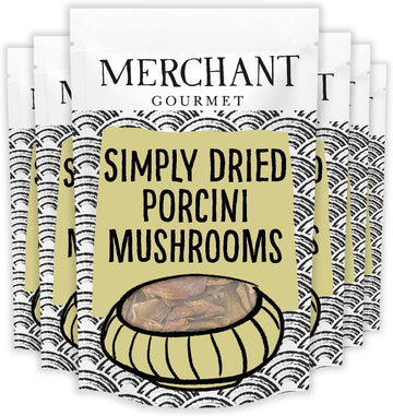 Merchant Gourmet Dried Porcini Mushrooms - Soak & Cook -Perfect In Risottos, Pasta , Stocks & Soups - Pack Of 6 X 30G Pouches