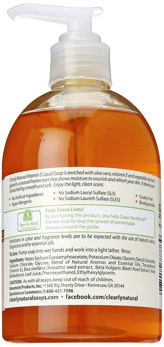 Clearly Natural Vitamin E Liquid Glycerine Soap, 12 Ounce
