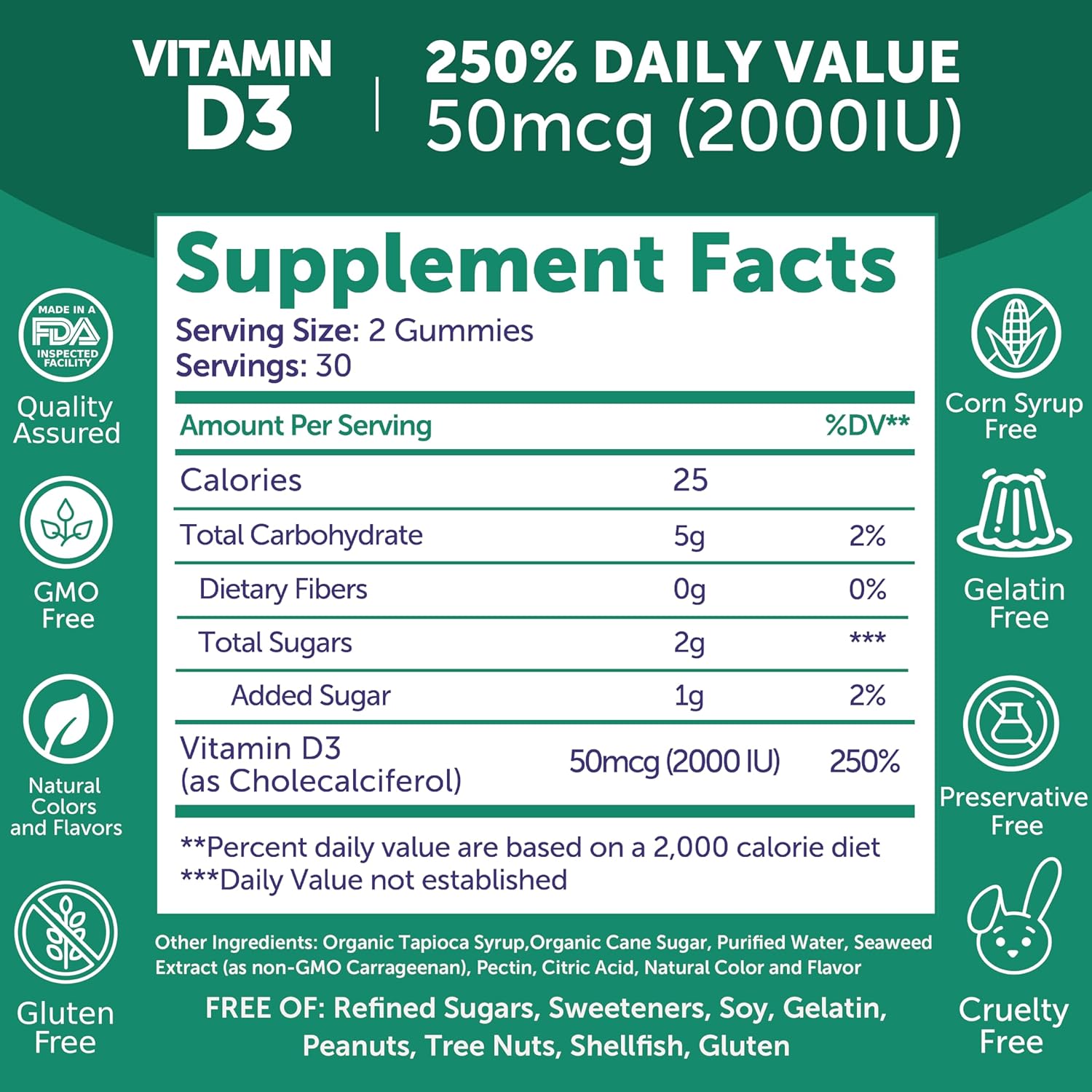 Vitamin D3 and Biotin Gummies Bundle - Non-GMO, Gluten Free, No Corn Syrup, All Natural Supplements- 60 ct Vitamin D3 Gummies and 60 ct Biotin Gummies - 30 Days Supply : Health & Household