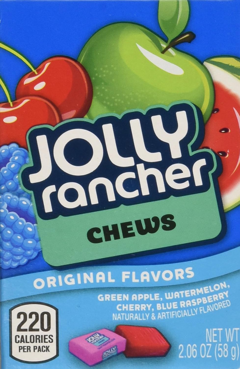 Jolly Rancher Chews In Original Fruit Flavors, 2.06-Ounce Box (Pack Of 12)