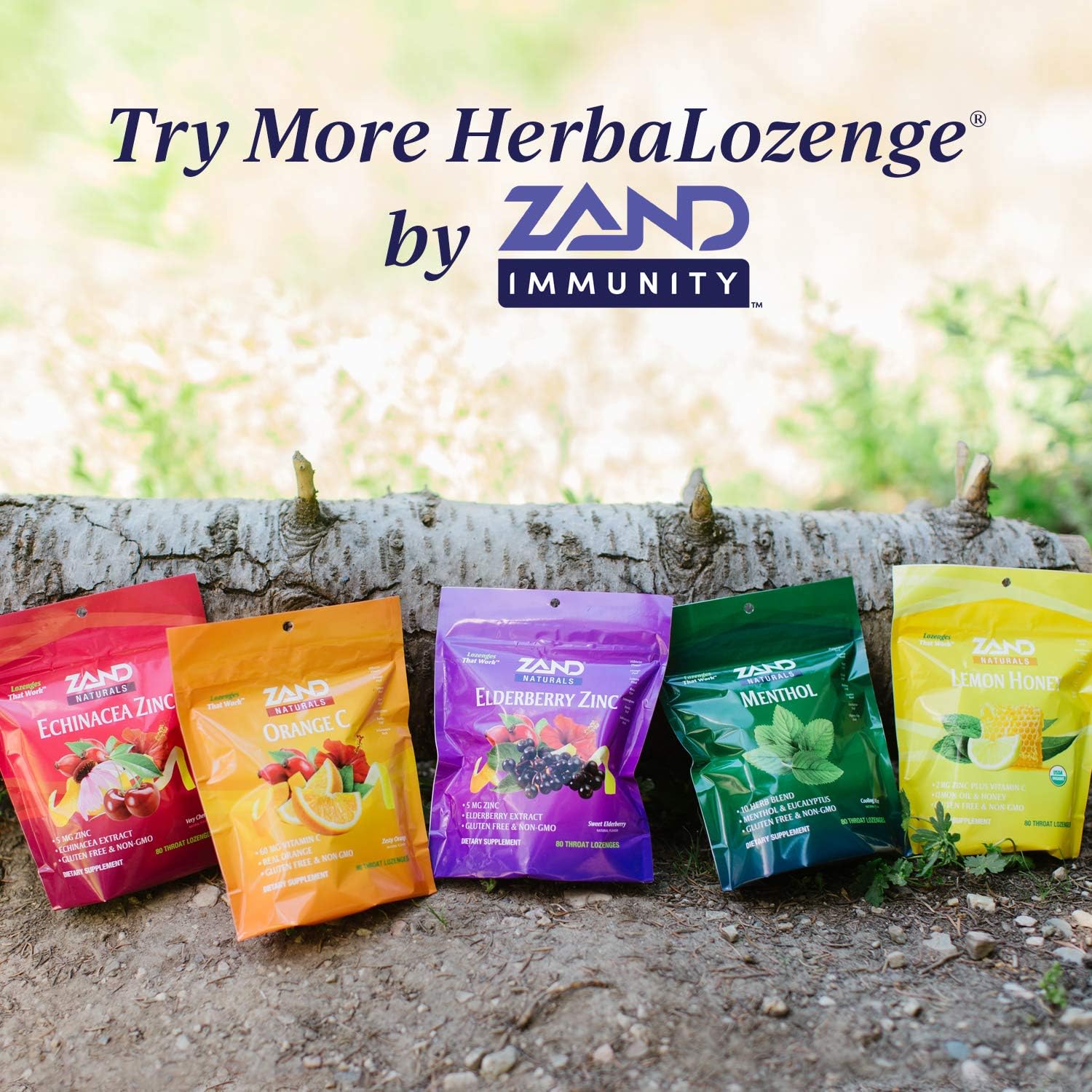 Zand HerbaLozenge Cherry Echinacea Zinc | Throat Lozenges | No Corn Syrup, No Cane Sugar, No Colors (12 Bags, 15 Lozenges) : Health & Household