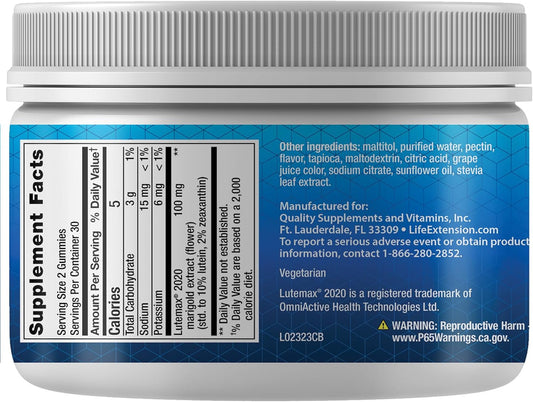 Life Extension Gummy Science Digital Eye Support - Lutein & Zeaxanthin Supplement For Eye Health Care - Marigold Extract Berry Flavor Gummies - Gluten Free, Non-Gmo, Sugar Free, Vegetarian - 60 Count
