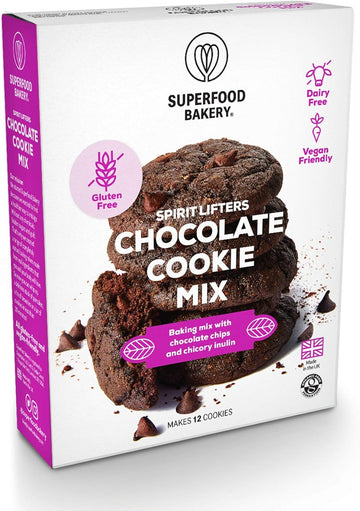 Superfood Bakery Spirit Lifters Chocolate Chip Cookie Mix: Gluten Free, Dairy Free, Vegan Friendly And Deliciously All-Natural Chocolate Cookie Baking Mix (245 G, Makes 12 Cookies)