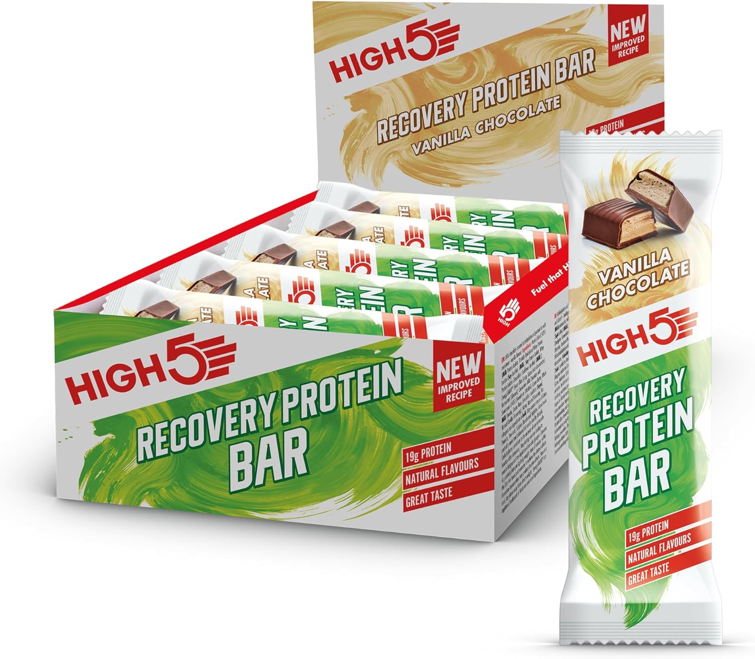 High5 Recovery Protein Bars - Post-Workout Carbohydrate & High Protein Bars With 1:1 Macro Ratio - Chocolate Protein Bars For Muscle Recovery & Repair (Double Chocolate, 12 X 50G Recovery Bars)