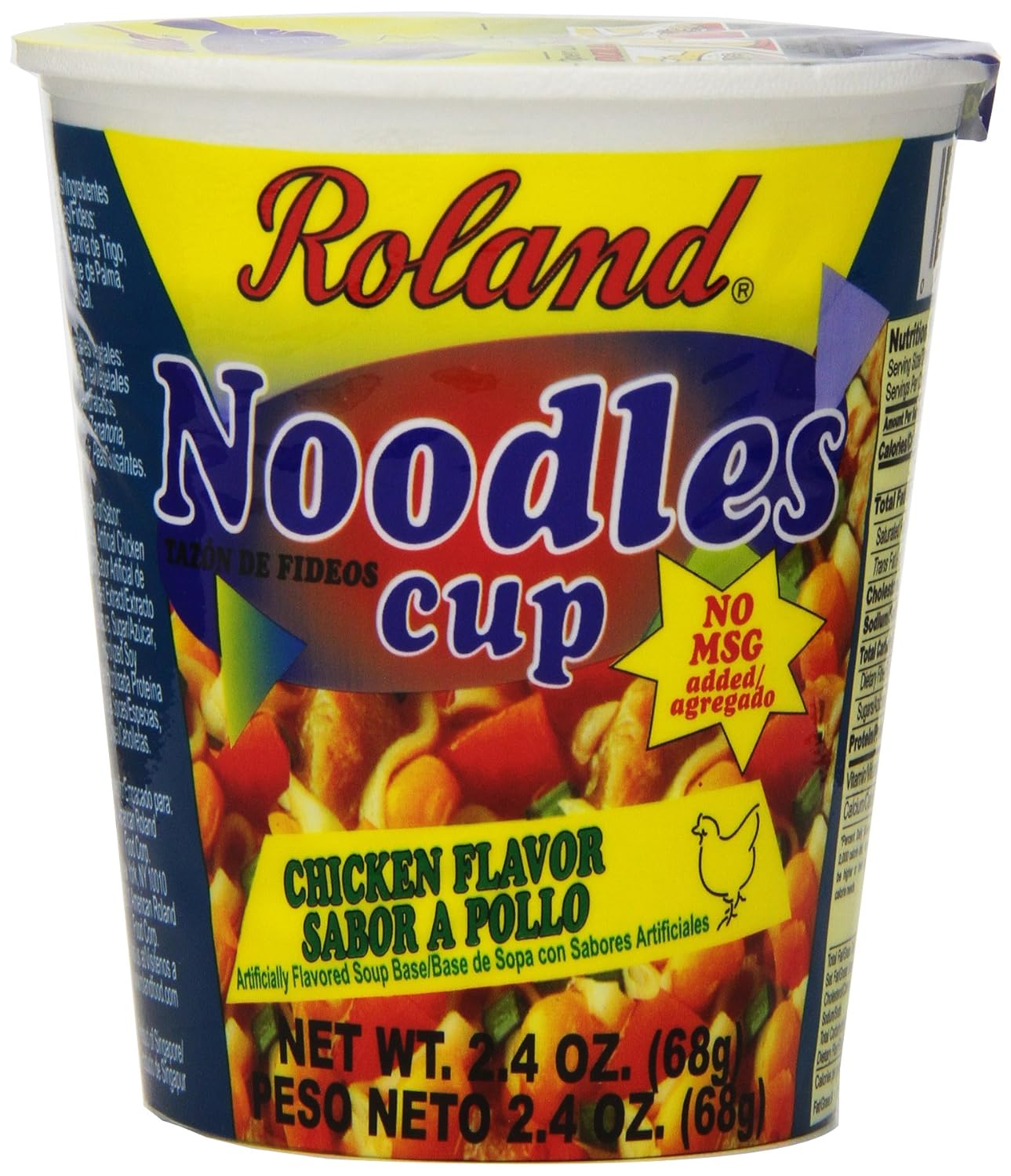 Roland Noodles Cup, Chicken, 2.4 Ounce (Pack of 12)