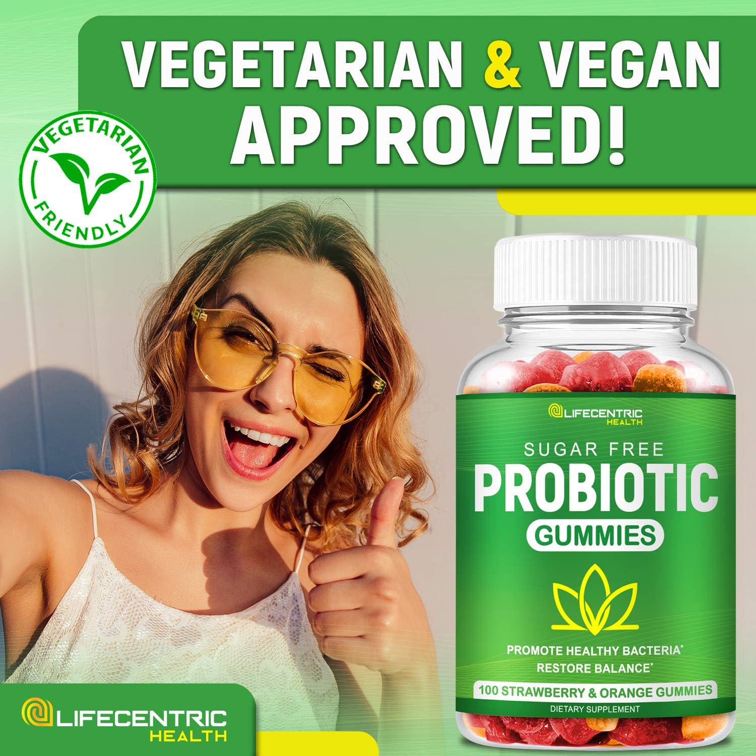 Probiotic Gummies For Adults And Kids Max Strength 5 Billion Cfu | Organic Sugar Free Gummies For Digestive Health | 100 Count Vegan Gluten Free Chewable Probiotics Gummies For Men Women And Children : Health & Household