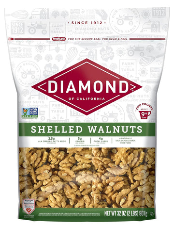 Diamond Of California Shelled Walnuts, 32 Oz - 1 Unit