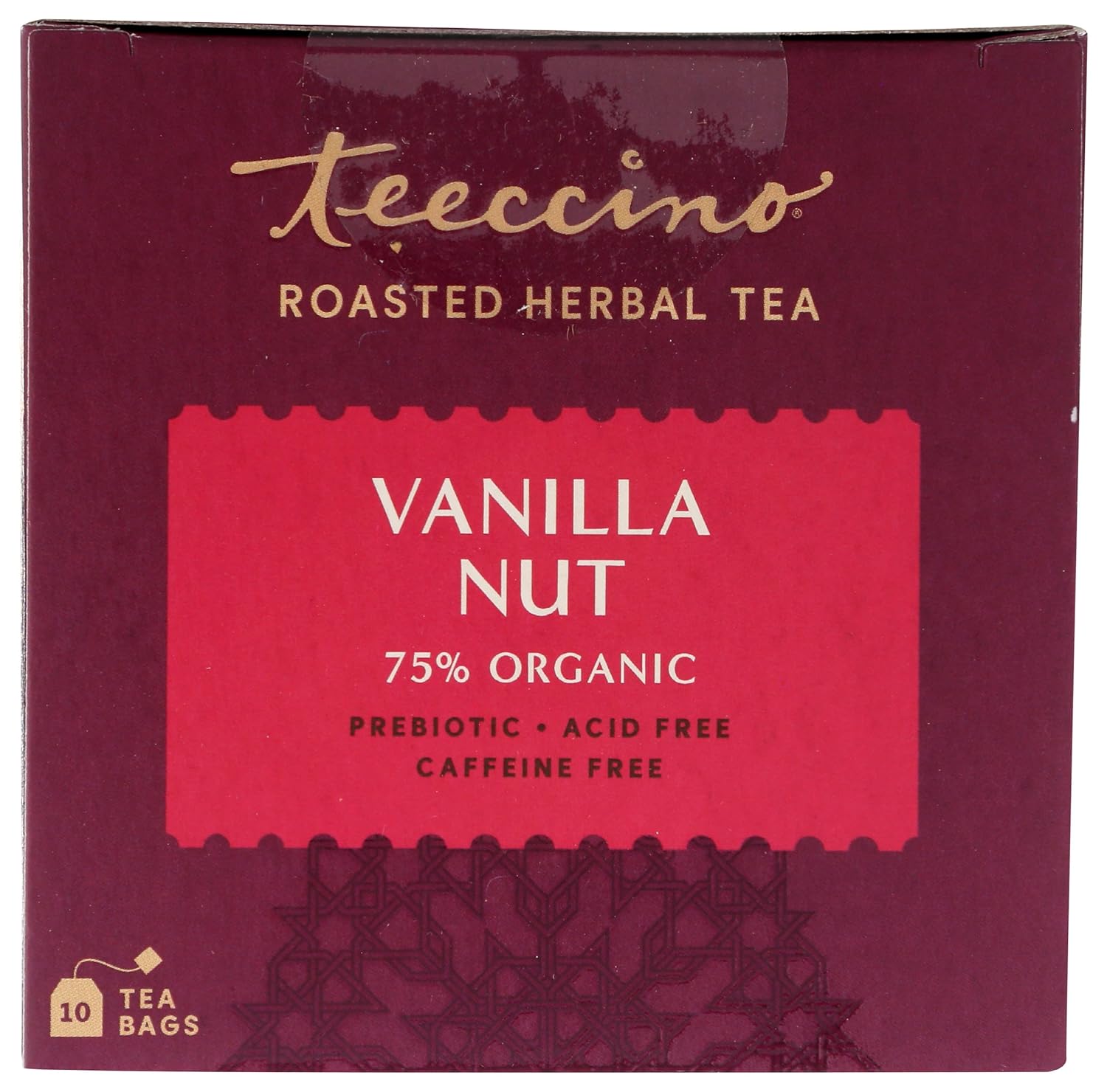 Teeccino Vanilla Nut Herbal Tea - Rich & Roasted Herbal Tea That’S Caffeine Free & Prebiotic For Natural Energy, 10 Tea Bags