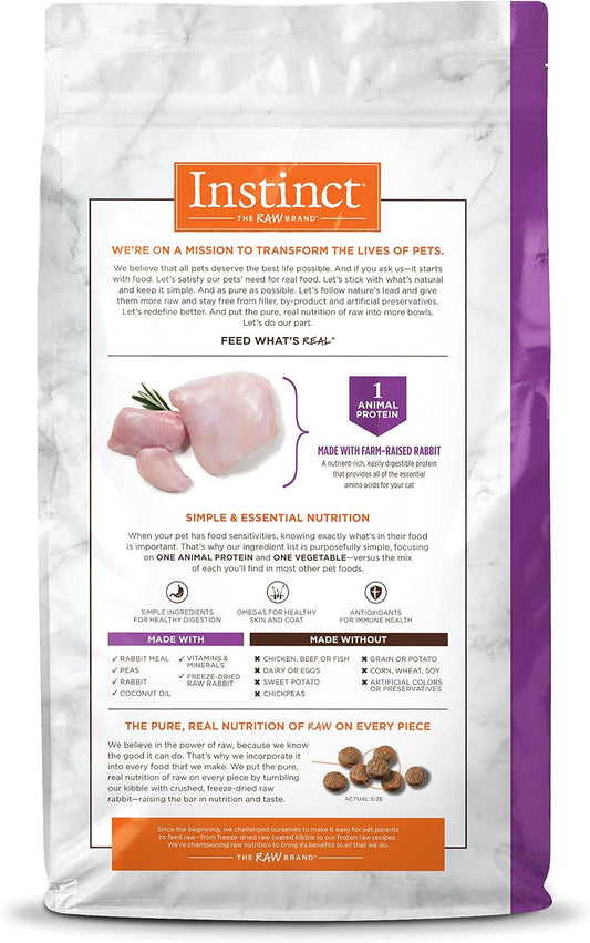 Instinct Limited Ingredient Diet Grain Free Recipe with Real Rabbit Natural Dry Cat Food, 4.5 lb. Bag