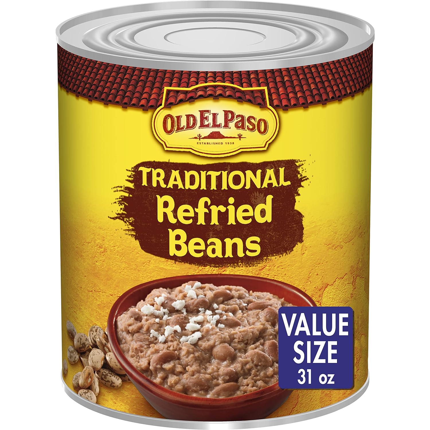 Old El Paso Traditional Refried Beans, Value Size, 31 oz