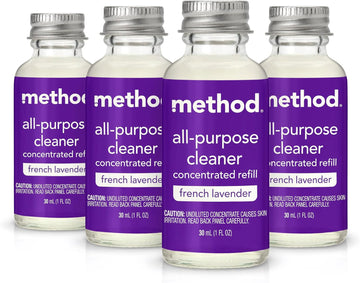 Method All-Purpose Cleaner Concentrates Refills, French Lavender, 4 Recyclable 1 Fl Oz Refills