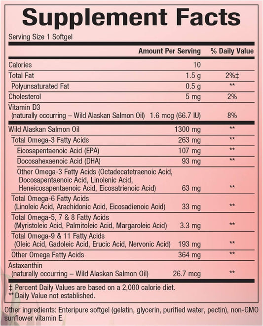 NATURAL FACTORS Wild Alask Salmon Oil, 90 CT90 Count (Pack of 1)