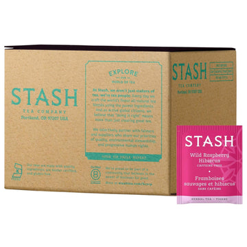 Stash Tea Wild Raspberry Hibiscus Herbal Tea, Box Of 100 Tea Bags (Packaging May Vary)