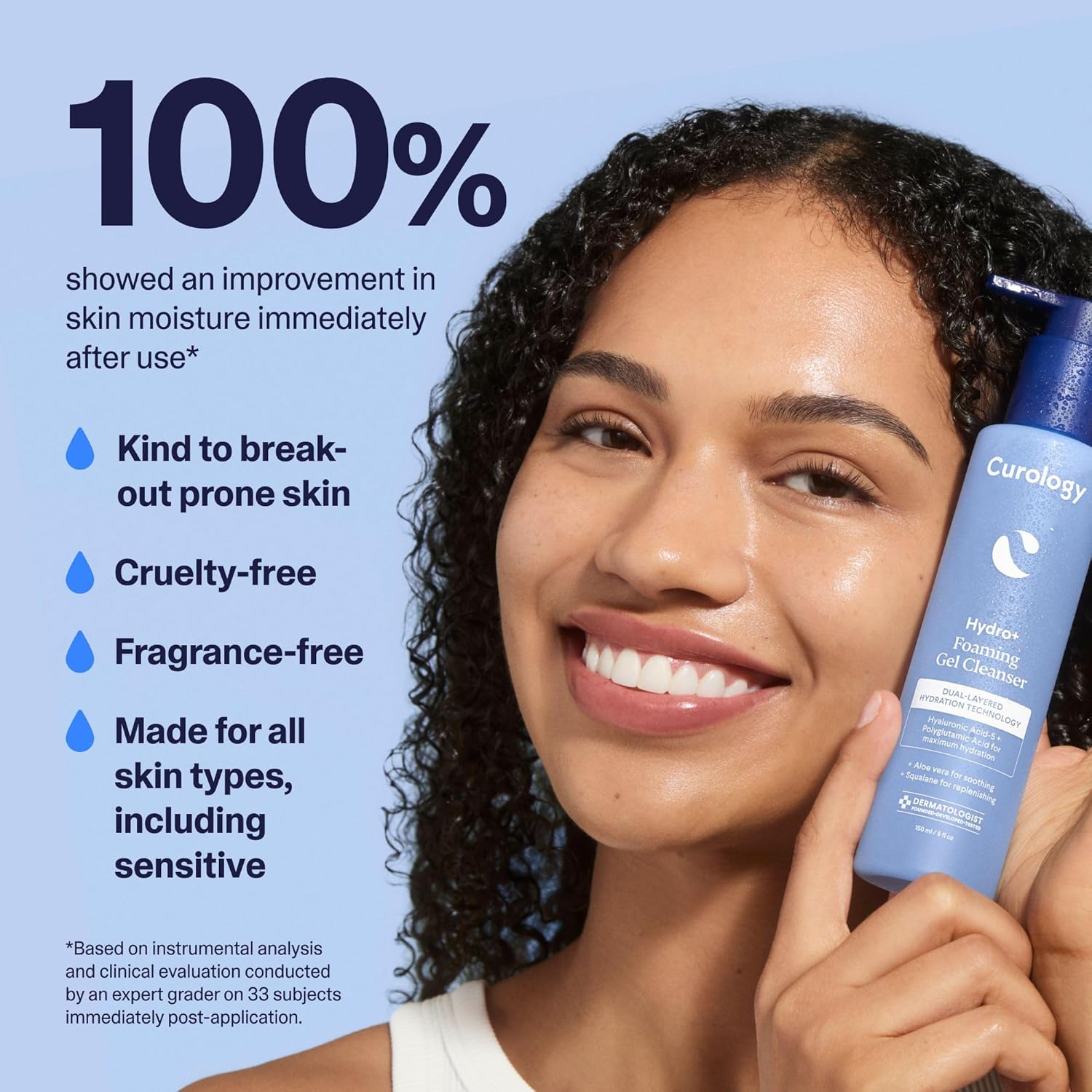 Curology Hydro+ Foaming Gel Facial Cleanser, Gentle Face Wash, Hydrating, Non-Stripping, Sensitive Skin Care, Fragrance Free, 5 Fl Oz : Beauty & Personal Care