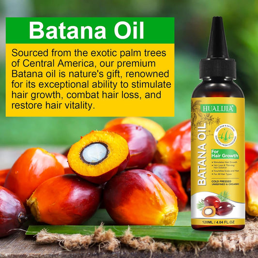 Batana Oil for Hair Growth (120ml), Raw Batana Oil Organic from Honduras - Anti Hair Loss and Repair Damaged Hair, Suitable for All Hair Types