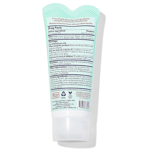 California Baby Calming Diaper Rash Cream | Zinc Oxide Ointment | 100% Bio-Based | Calming Lavender Scent | Hypoallergenic | Soothing Diaper Rash Cream For Baby | 82 G / 2.9 Oz