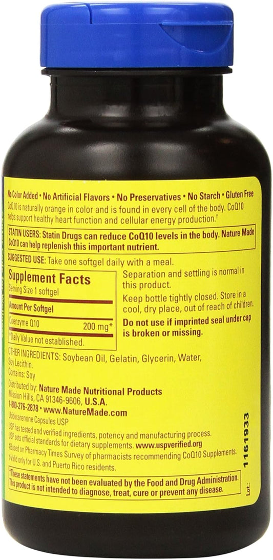 Nature Made Coq10 Coenzyme Q10 200 Mg - 2 Bottles, 140 Softgels Each