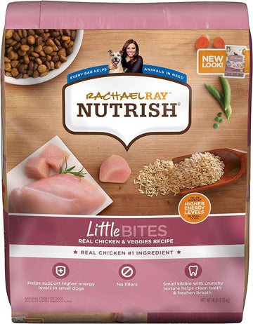 Rachael Ray Nutrish Little Bites Dry Dog Food, Chicken & Veggies Recipe For Small Breeds, 14 Pound Bag