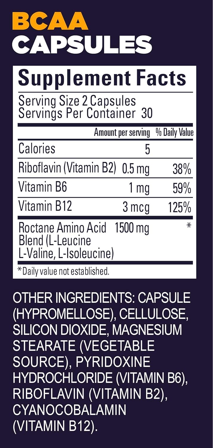 GU Energy Roctane Ultra Endurance Branch Chain Amino Acid and Vitamin B Exercise Recovery Capsules,Informed Choice, Energy for Before, During or After Any Workout, 60-Count Bottle : Health & Household