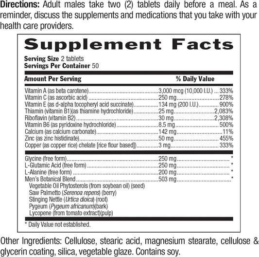Country Life Prosta Max for Men - 100 Tablets - Men's Nutritional Complex - Includes Saw Palmetto and Pygeum