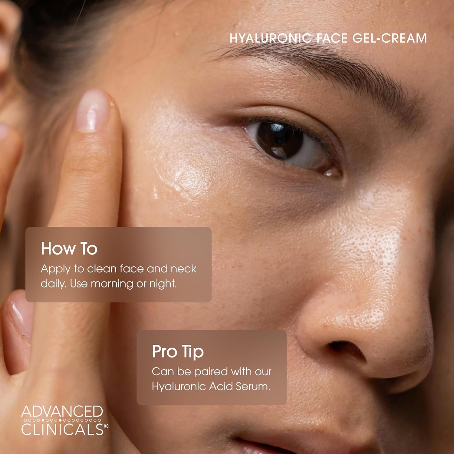 Advanced Clinicals Hyaluronic Acid Moisturizer Gel Face Cream W/Vitamin E + B5 | Hydrating & Brightening Vitamin C Face Lotion Hydrates Dry Skin & Improve Look Of Wrinkles & Fine Lines, 2 Fl Oz : Beauty & Personal Care