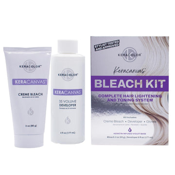 Keracolor Keracanvas Hair Bleach Kit, Complete Hair Lightening & Toning System, Lifts Up To 8 Levels, Neutralizes Brassiness