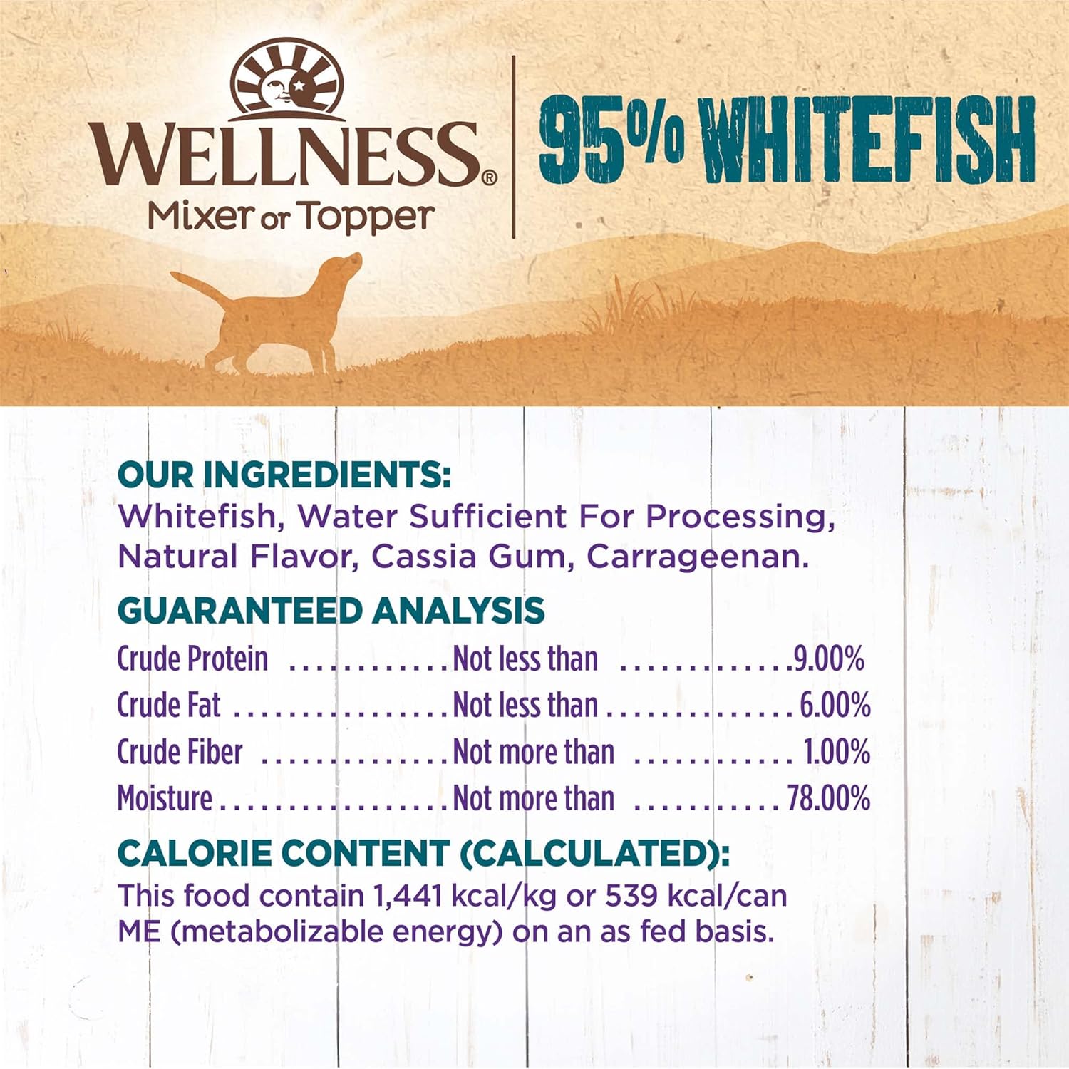 Wellness Natural Pet Food 95% Whitefish Natural Wet Grain Free Canned Dog Food, 13.2-Ounce Can (Pack of 12): Pet Supplies: Amazon.com