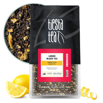 Tiesta Tea - Lemon Black Tea | Lemon Citrus Black Tea | Premium Loose Leaf Tea Blends | High Caffeinated Black Tea | Make Hot Or Iced Tea | Brews Up To 200 Cups - 16 Ounce Resealable Bulk Pouch