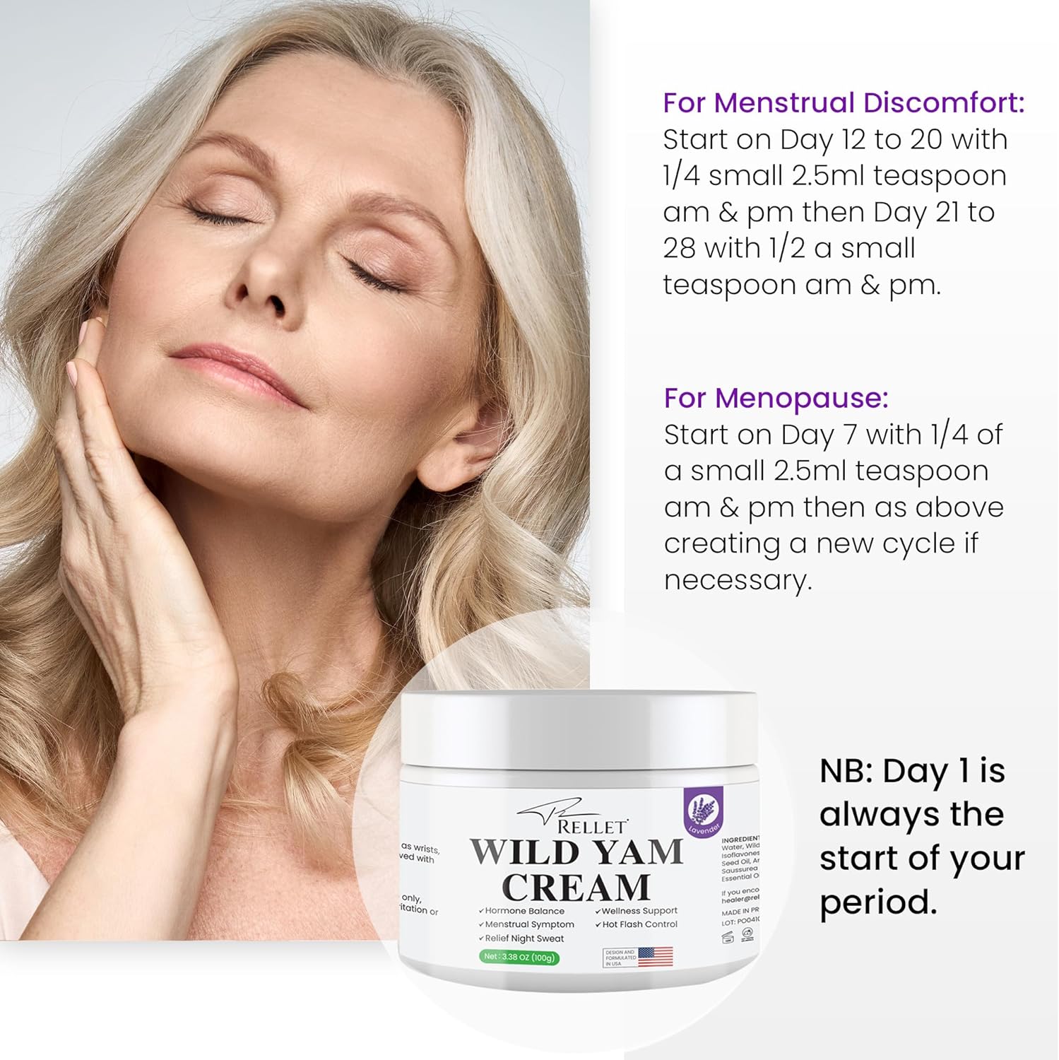 Wild Yam Cream for Hormone Balance: Australia Dr. Barbara O'neill Recommended Organic Formula 100g - Menopause & Menstrual Support - Hot Flashes Night Sweats Relief : Health & Household