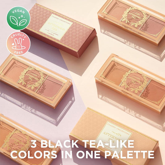 I'M Meme Palette - Afternoon Tea Blusher | Warm Flavor, Warm Tone Blush For Cheek, Natural Makeup, Neutral Tone, 3 Shades Palette, Matte Powder Blush, For All Skin Tones, Valentine Day Gift, 0.4 Oz