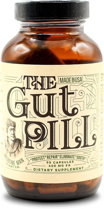 The Gut Pill 90 Capsules - Natural Gut Health Supplements For Women & Men For Leaky Gut Repair - With Marshmallow Root Herb, Calendula Flower, Triphala Fruits, And Lactobacillus Acidophilus