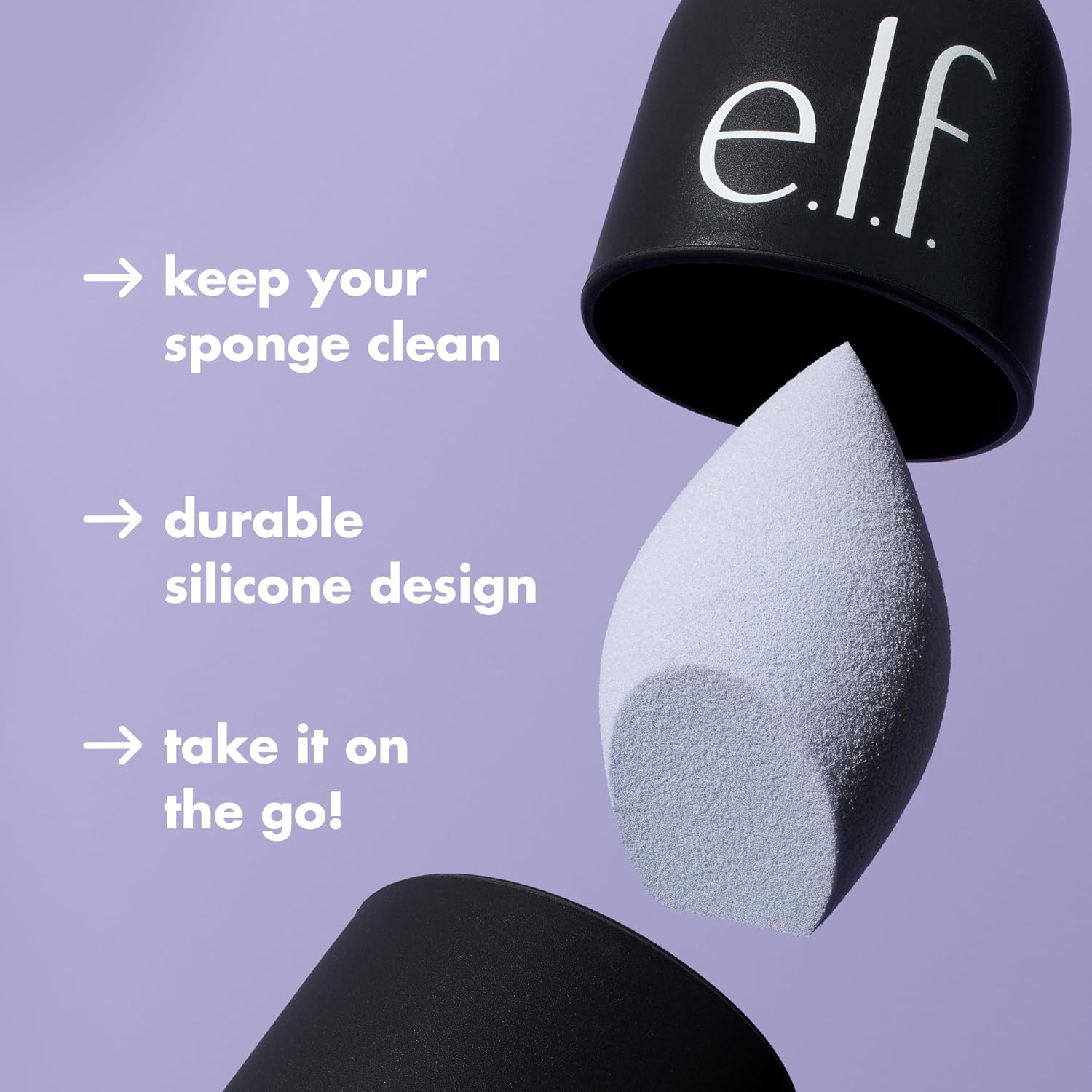 e.l.f. Safe Travels Sponge Case, On-The-Go, Breathable Beauty Sponge Protection From Dirt & Grimes, Durable Silicon Holder, Vegan & Cruelty-Free : Beauty & Personal Care