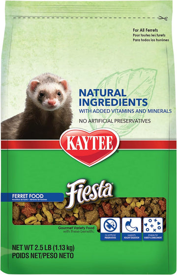 Kaytee Fiesta Natural Pet Ferret Food, 2.5 Pound