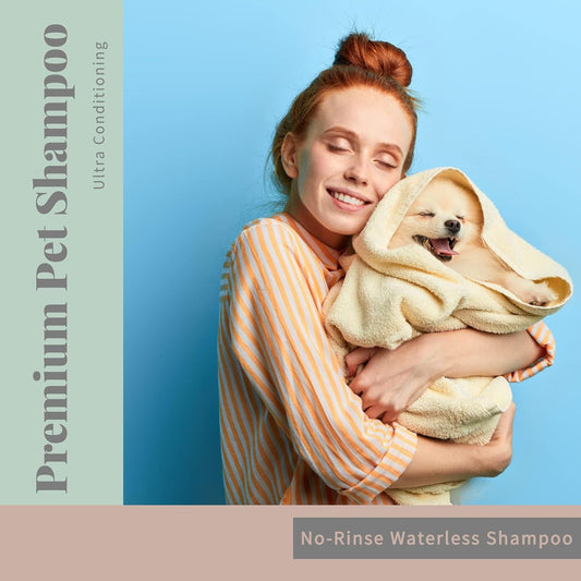 Begley’s Natural No Rinse Waterless Pet Shampoo, Bathless Cleaning, Deodorizing, and Odor Removal for a Shiny, Fresh Smelling Coat - Effective for Dogs, Puppies, and Cats - Fresh Tea Tree Scent
