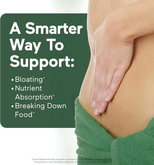 Smarter Nutrition Vegan Digestive Enzymes - Digestion Bloating & Gut Health Support With 16 Multi Enzymes For Nutrient Absorption & Meal Time Comfort For Both Men & Women - 90 Count[30-Day Supply]