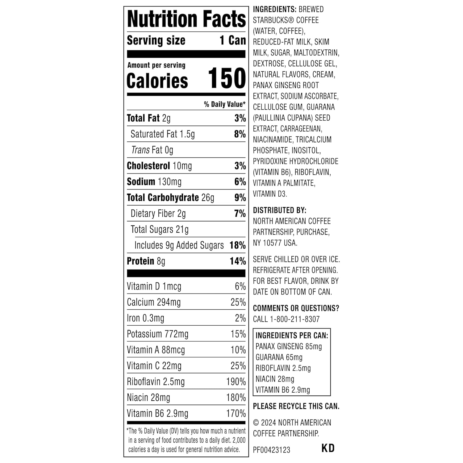 Starbucks Tripleshot Coffee Energy Drink, Rich Vanilla, 11 Fl Oz Cans (12 Pack), Triple Blend, 165Mg Caffeine, B Vitamins, Protein, Iced Coffee