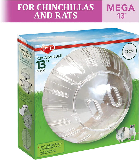 Kaytee 13" Clear Run-About Exercise Ball For Pet Rats & Chinchillas