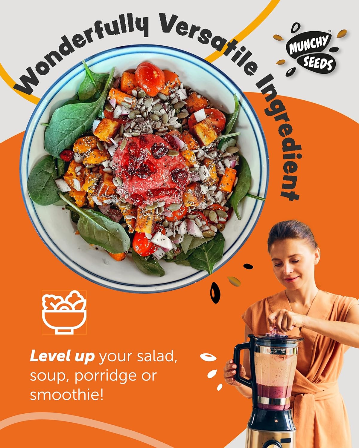 Munchy Seeds Lightly Toasted Savoury White & Black Sesame Seeds 150g : Amazon.co.uk: Grocery