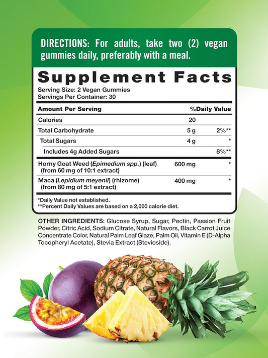 Nature'S Truth Passion Gummies | Horny Goat Weed With Maca For Women | 60 Count | Passion Punch Flavor | Vegan, Non-Gmo & Gluten Free