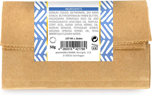 Puremetics Zero Waste Shampoo Powder "Macadamia Oat Milk" (50 G = 200 Ml) For Damaged And Damaged Hair, Vegan And Plastic-Free