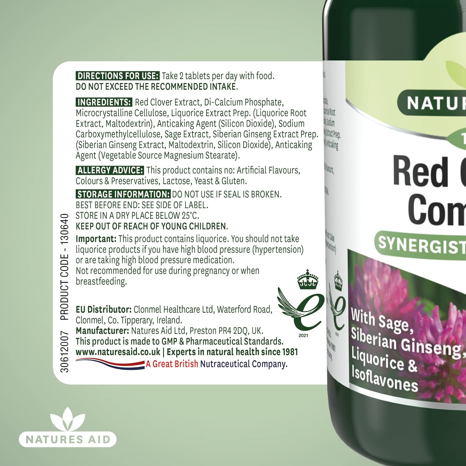 Natures Aid Red Clover Complex – with Isoflavones, Sage, Ginseng & Liquorice – Supports Women’s Health, Hormonal Balance & Menstrual Comfort – Vegan, Gluten-Free, Non-GMO Supplement - 60 Tablets : Amazon.co.uk: Health & Personal Care