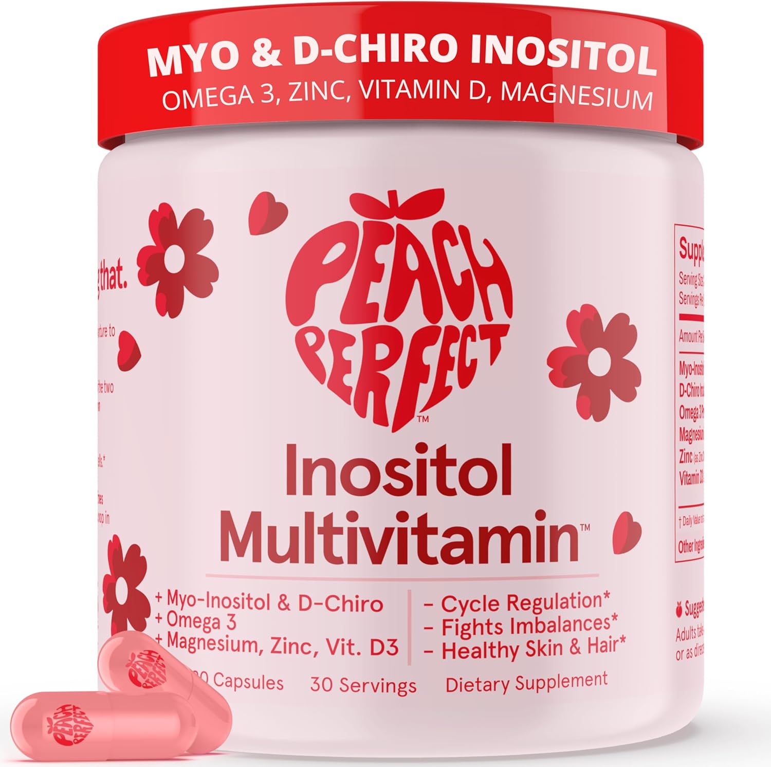 Inositol Multivitamin Capsules – Myo-Inositol & D-Chiro Inositol 40:1 Blend, Omega-3, Vitamin D3, Magnesium, Zinc – Supports Women’S Health, Mood, Energy, Inositol Supplement – 30 Svg
