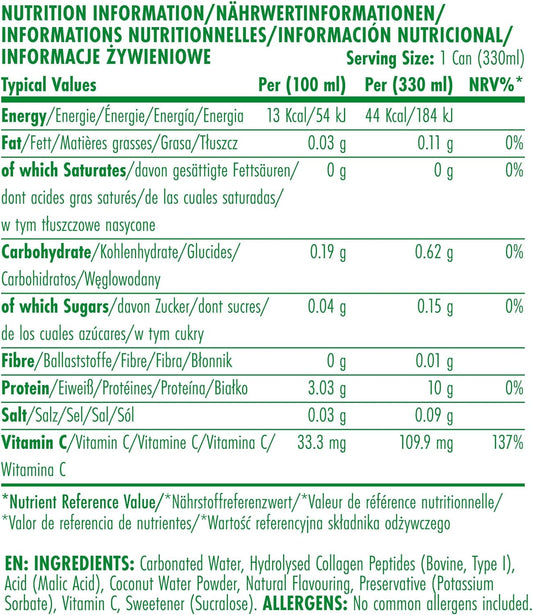 Applied Nutrition Sparkling Protein Water - 10G Collagen Boost – Low-Calorie Hydration With Vitamin C And Coconut Water – Refreshing And Wellness Drink (Pack Of 12 Cans X 330Ml) (Orange Burst)