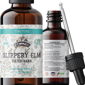 Slippery Elm Drops - Lung, Digestive & Women'S Support - Slippery Elm Dried Bark Tincture Herbal Supplement, Ulmus Rubra, Non-Gmo In Cold-Pressed Organic Vegetable Glycerin, 700 Mg, 2 Fl Oz (60 Ml)