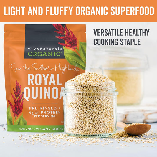 Viva Naturals Organic Quinoa, 4 Lb - Plant Based Protein, Fiber And Iron - Pre-Washed Whole Grain Rice And Pasta Substitute For Quinoa Salad - Usda Organic, Gluten Free, Vegan, Non-Gmo And Kosher