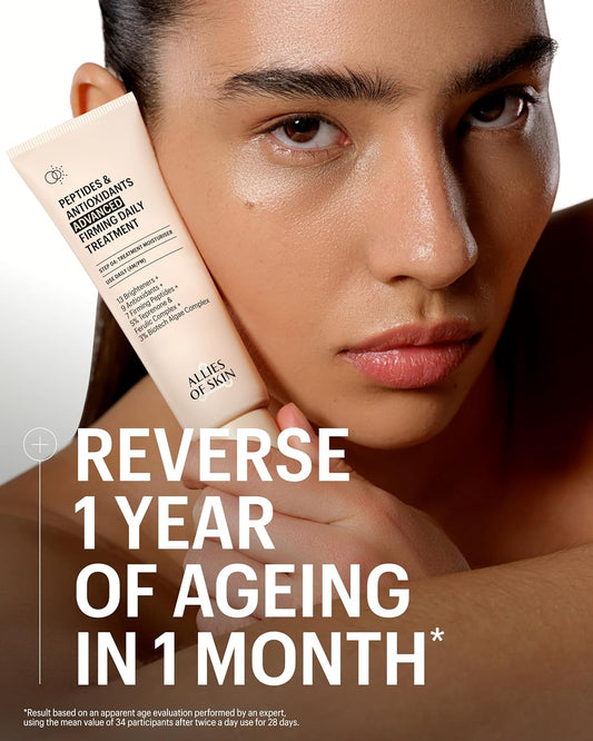 Allies Of Skin Peptides & Antioxidants Advanced Firming Daily Treatment With 13 Brighteners, 9 Antioxidants, 7 Firming Peptides, 5% Teprenone & Ferulic Complex And 3% Biotech Algae Complex 20Ml/0.67Oz