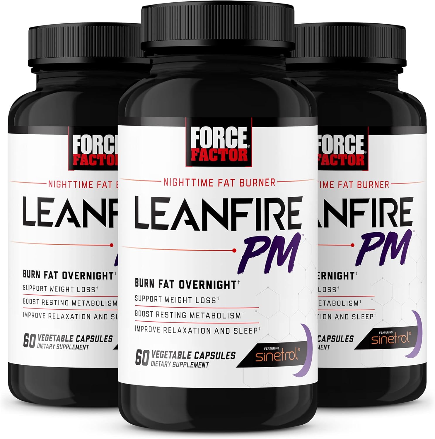 Force Factor Leanfire Pm, Weight Loss Pills For Women And Men, Fat Burner And Overnight Weight Loss Pills To Burn Fat, Boost Metabolism, And Improve Sleep For Incredible Results, 60 Count (Pack Of 3)