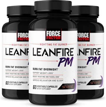 Force Factor Leanfire Pm, Weight Loss Pills For Women And Men, Fat Burner And Overnight Weight Loss Pills To Burn Fat, Boost Metabolism, And Improve Sleep For Incredible Results, 60 Count (Pack Of 3)