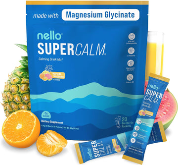 Supercalm Powdered Drink Mix, Lemon Lime, L Theanine, Ksm-66 Ashwagandha, Magnesium Glycinate, Vitamin D 3, Supplements For Relaxation & Focus, Natural, No Sugar, Non Gmo, 30 Srvgs